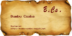 Bumbu Csaba névjegykártya